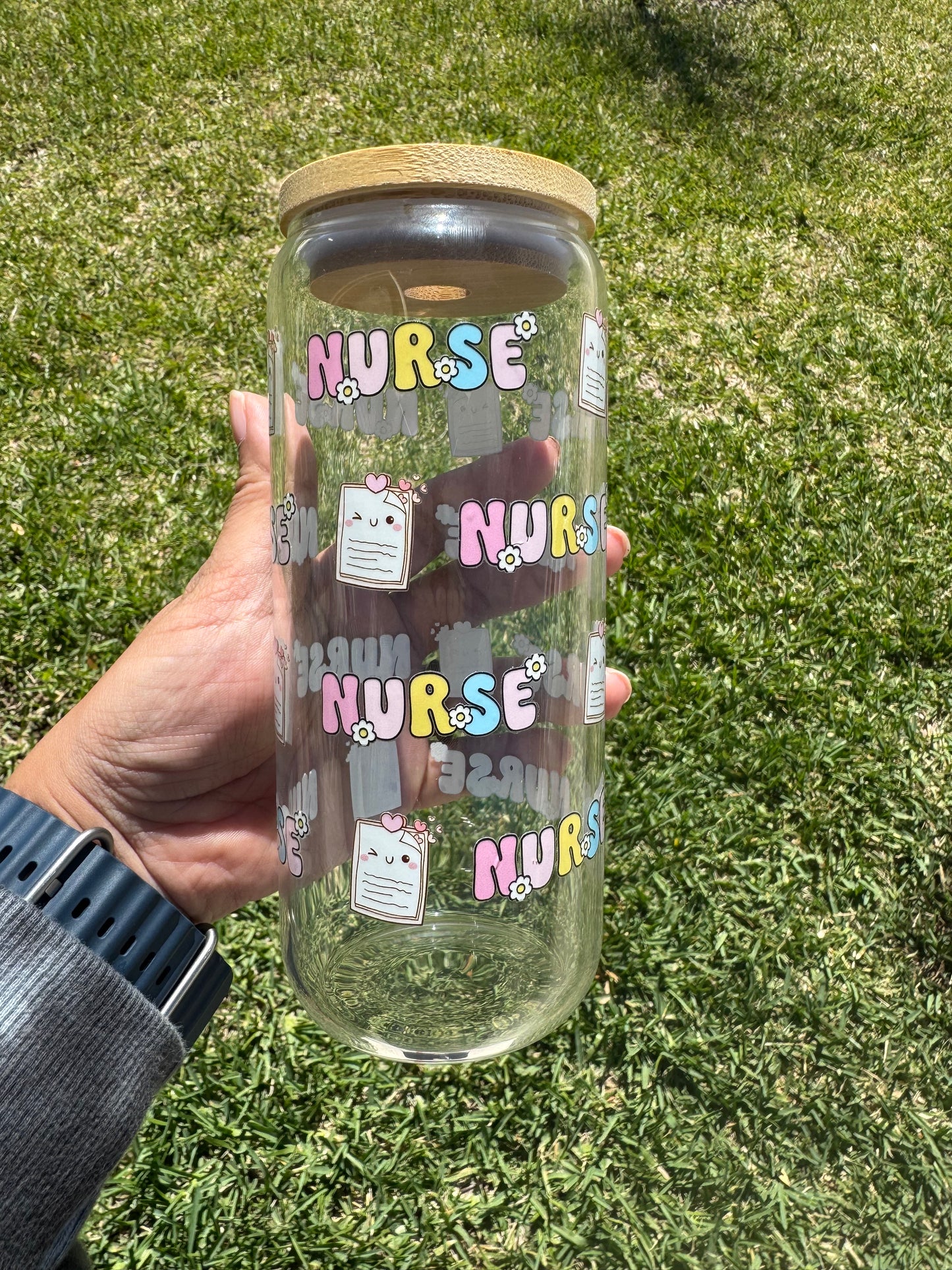 Nurse Clear 20 oz. Glass Cup